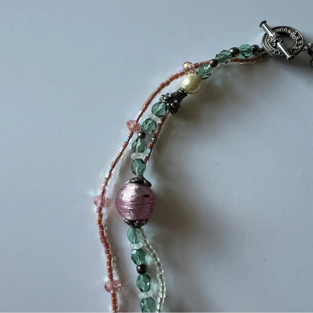 Deconstructed Flowers Along A Beaded Path J09